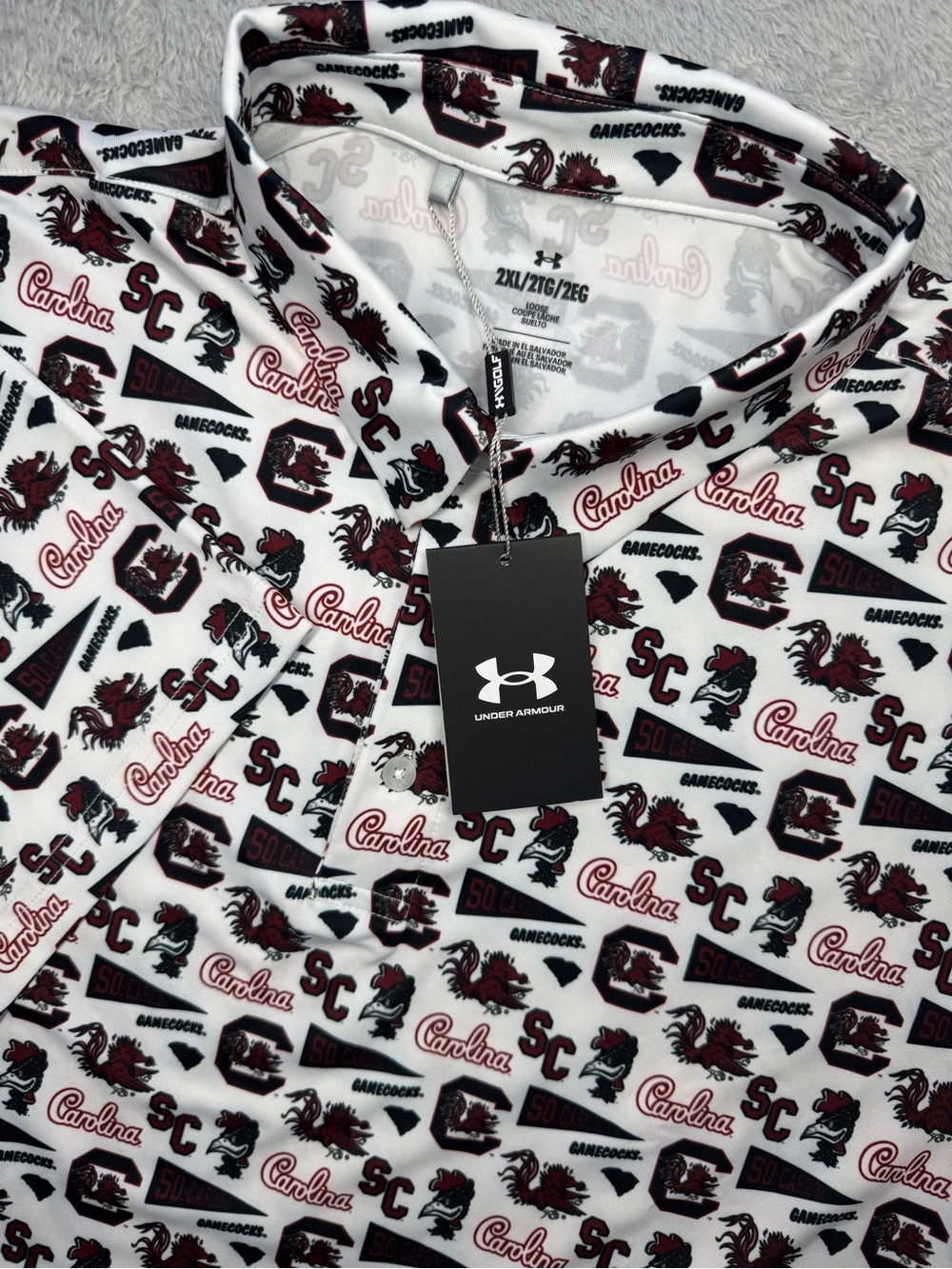 NWT Under Armour South Carolina Gamecocks College Vault Polo 2XL
